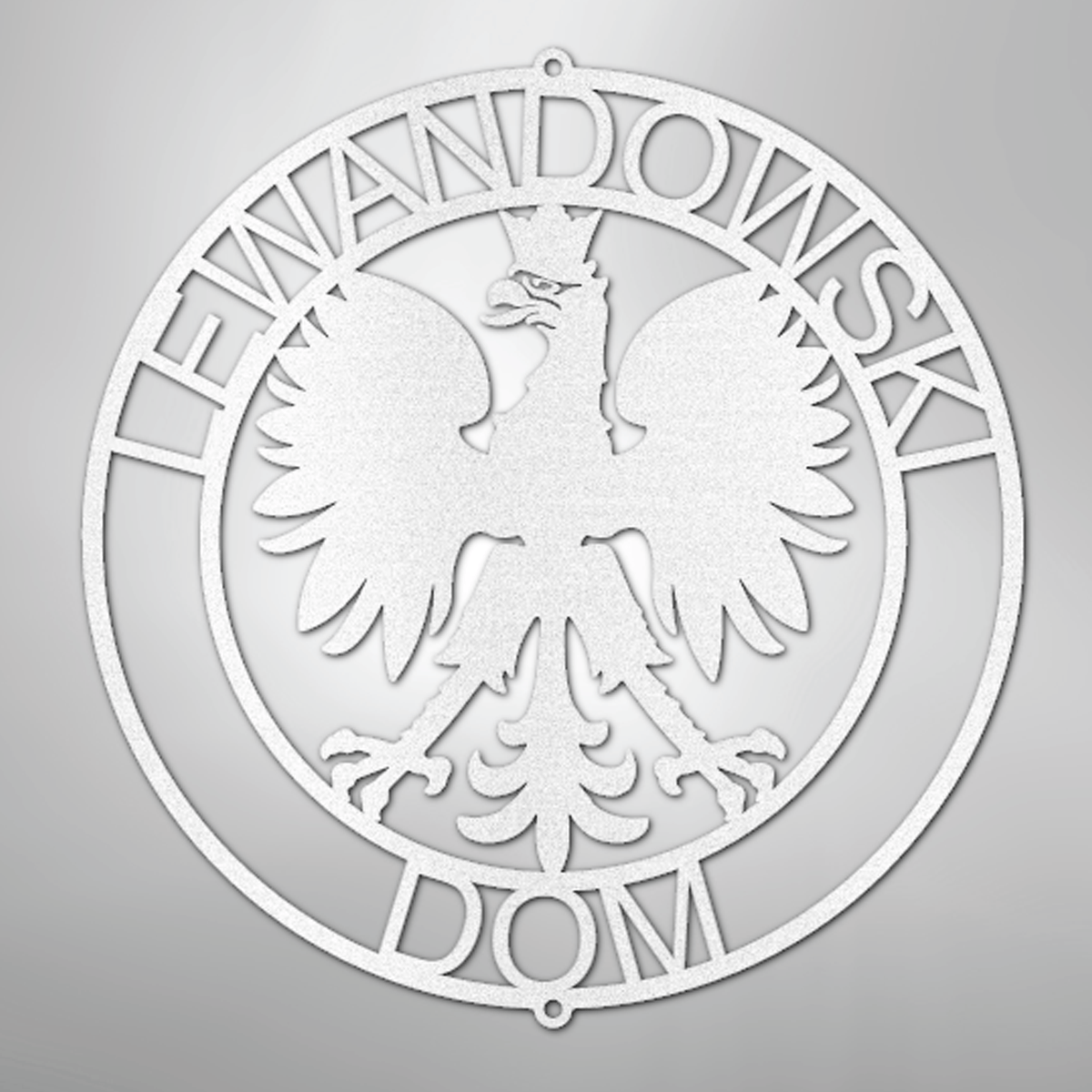 Polish Eagle Ring Monogram Steel Sign Custom My Easy Monogram White 12&quot; 