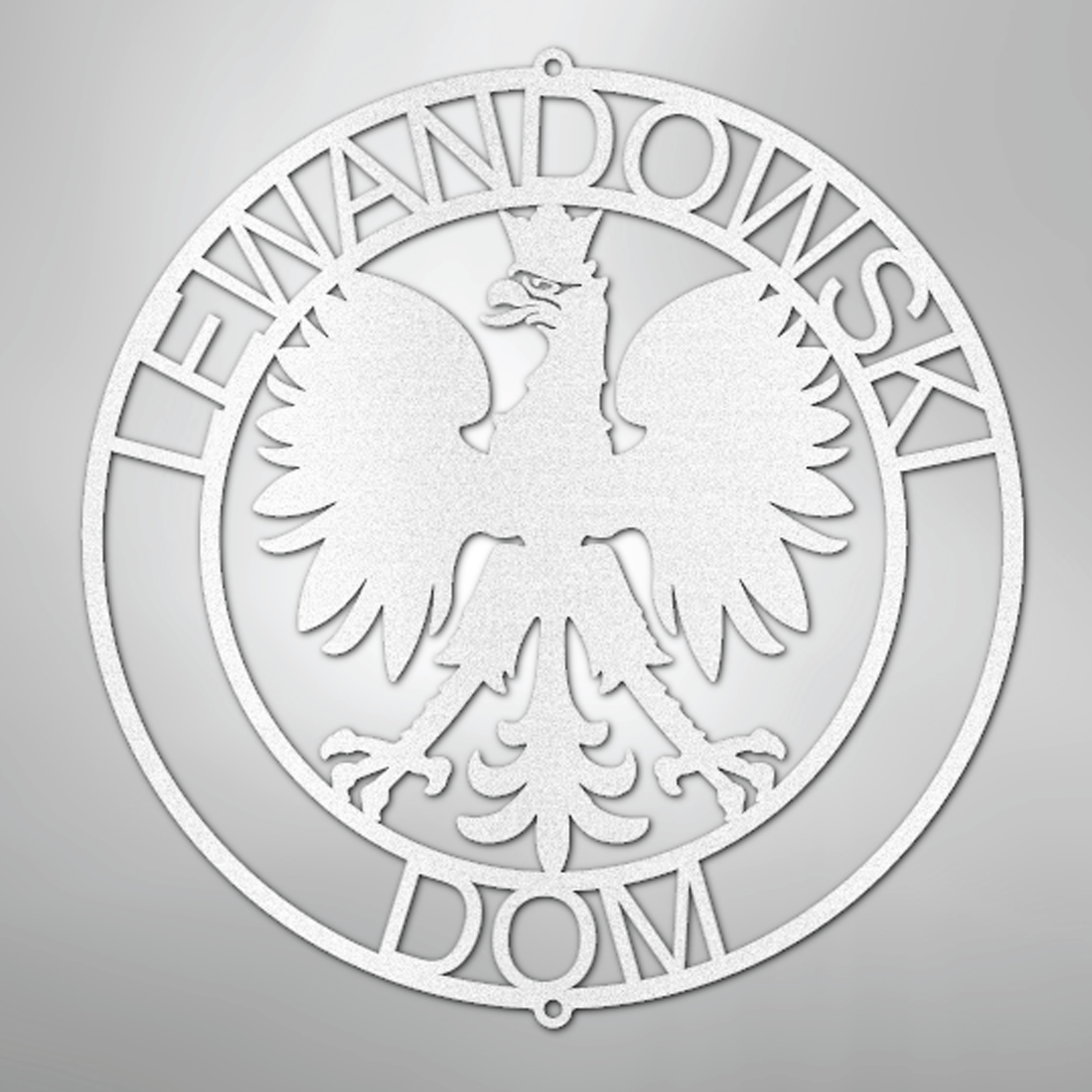 Polish Eagle Ring Monogram Steel Sign Custom My Easy Monogram White 12" 