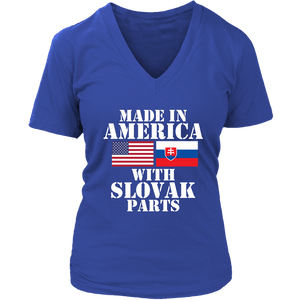 Made In America With Slovak Parts T-Shirt -  - Polish Shirt Store
