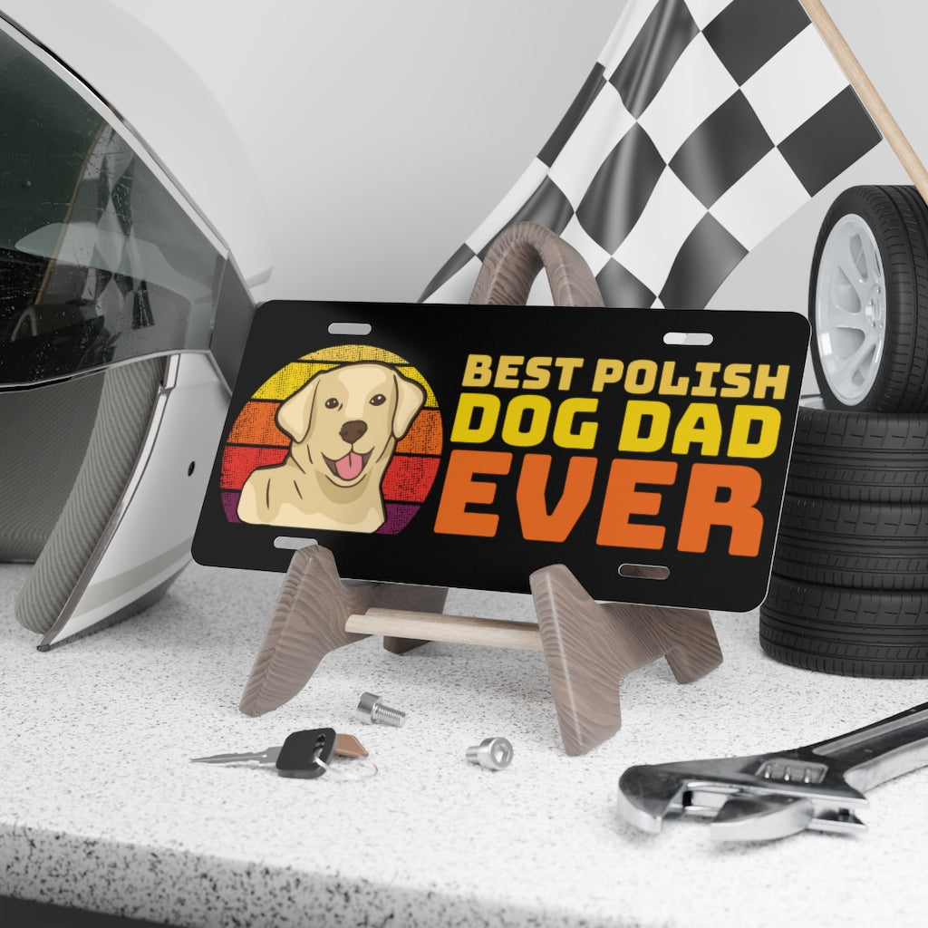 Best Polish Dog Dad Vanity Plate Accessories Printify   