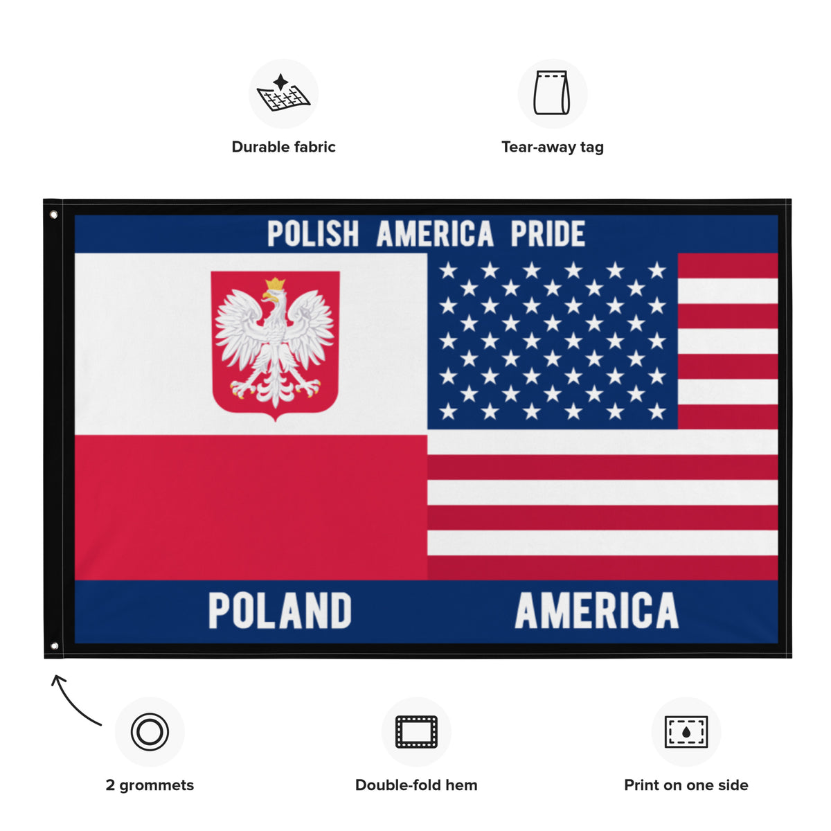 Polish Buffalo NY Indoor Wall Flag - Polish Shirt Store