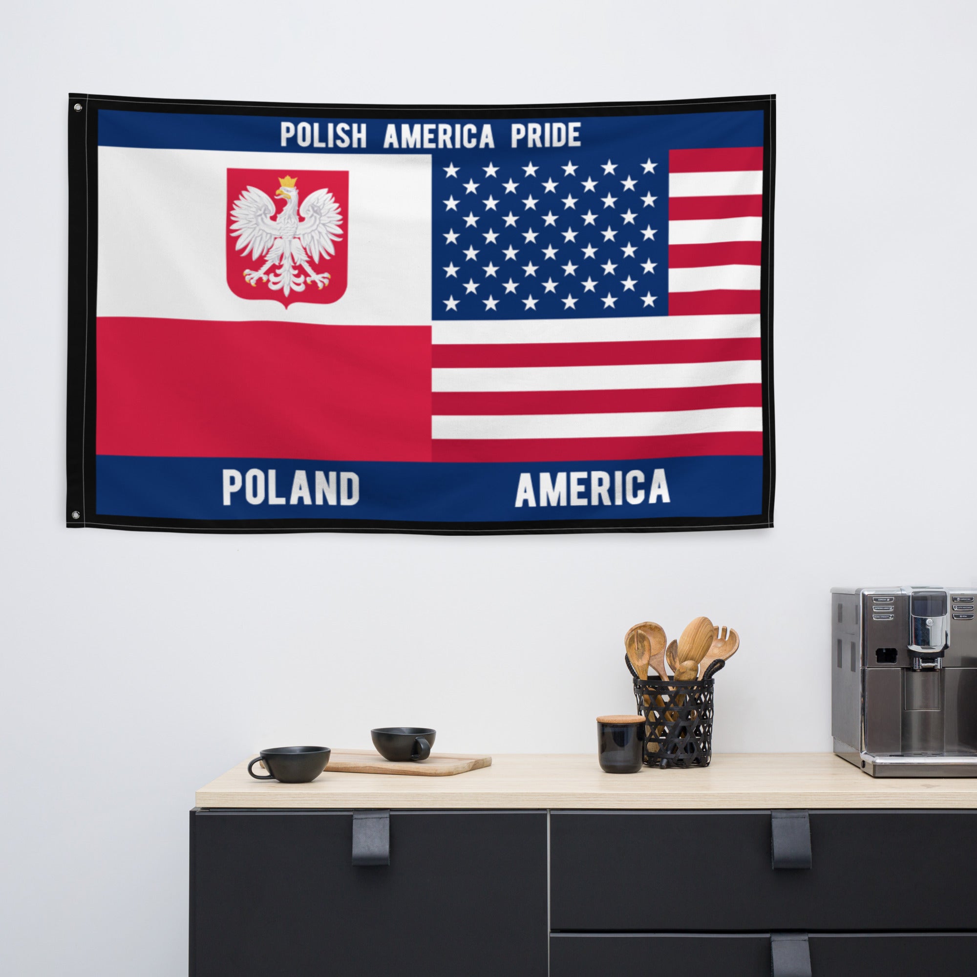 Polish American Pride Indoor Wall Flag  Polish Shirt Store   