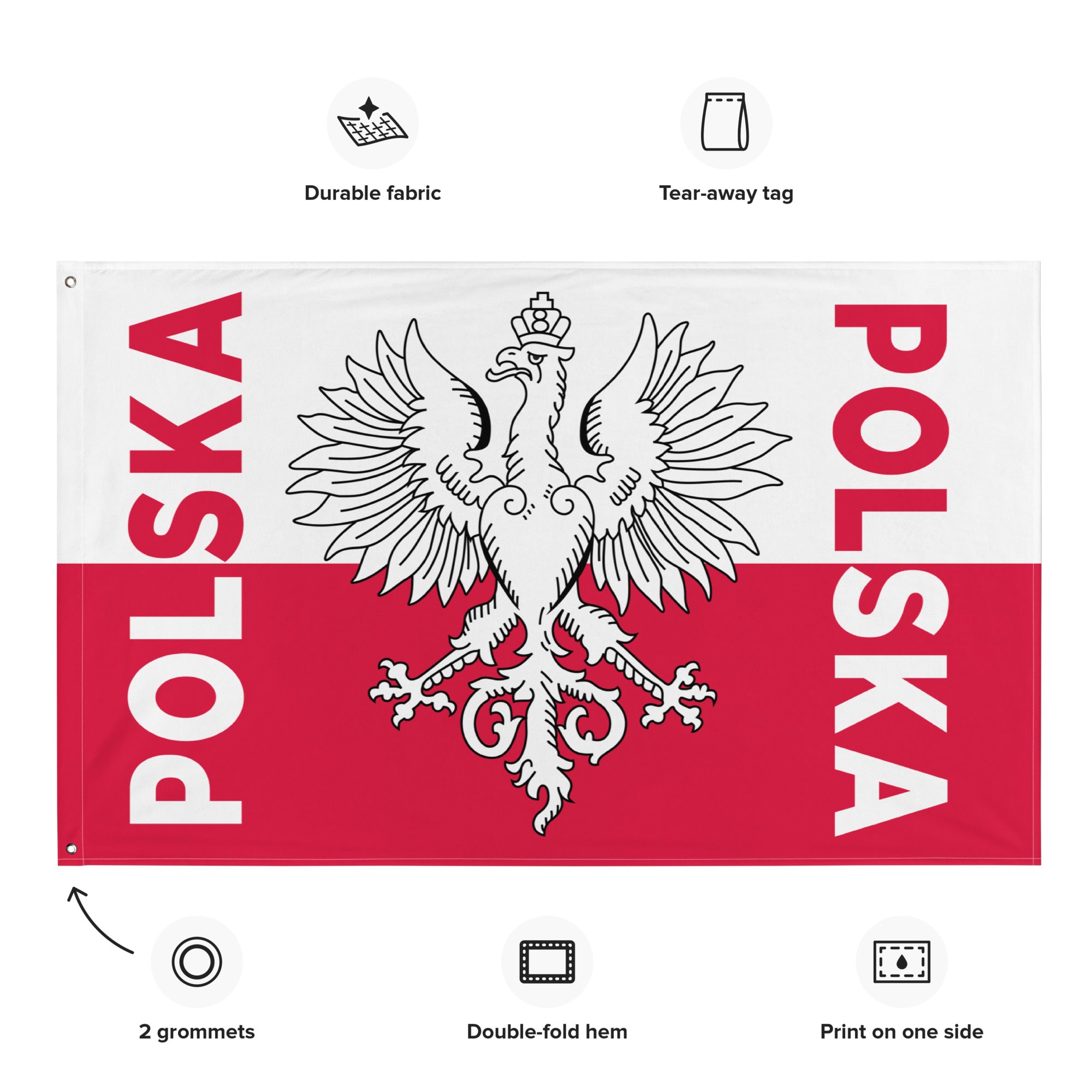 Polska Decorative Indoor Wall Flag  Polish Shirt Store   