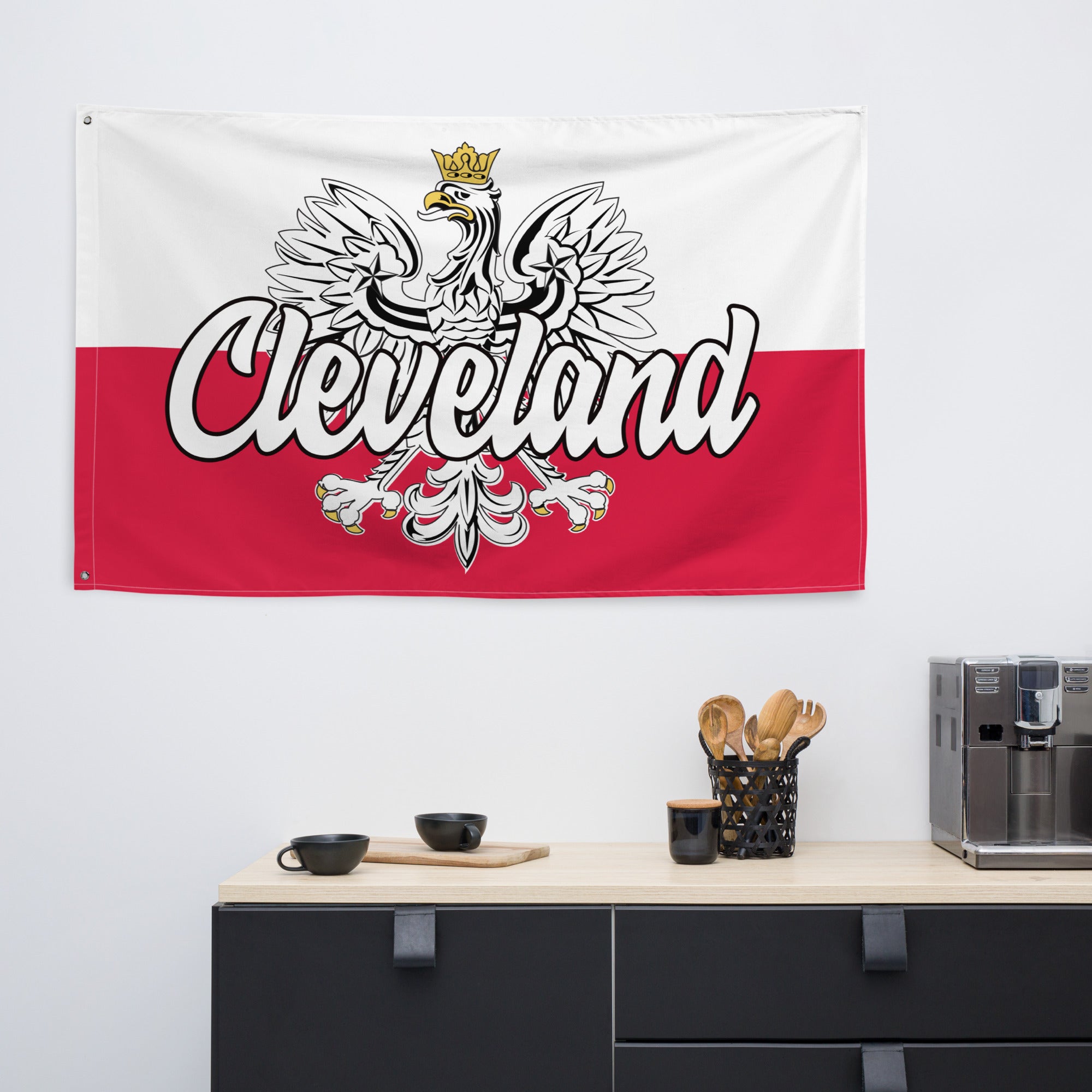 Cleveland Polish Indoor Wall Flag  Polish Shirt Store   