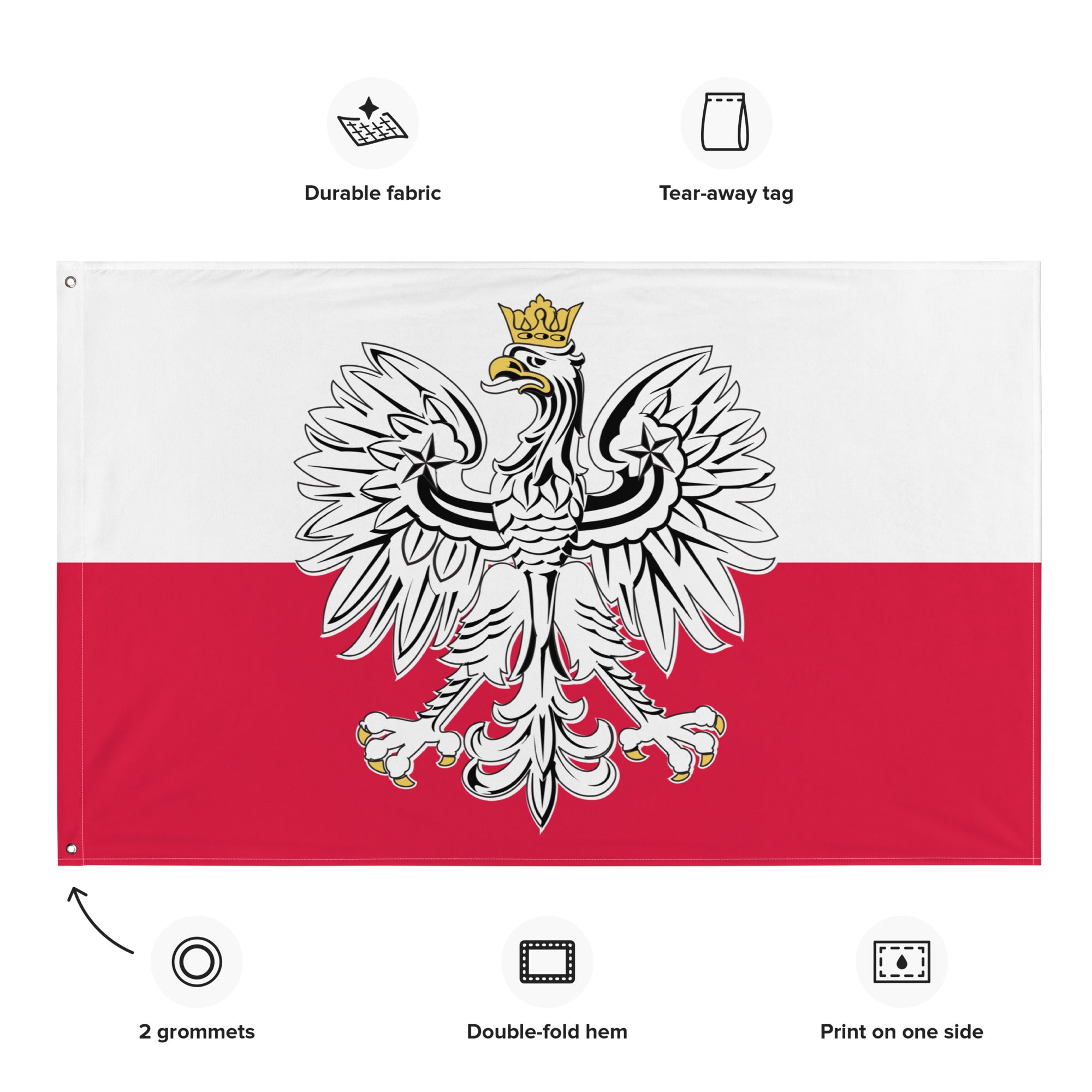 Polish Eagle Indoor Wall Flag  Polish Shirt Store   