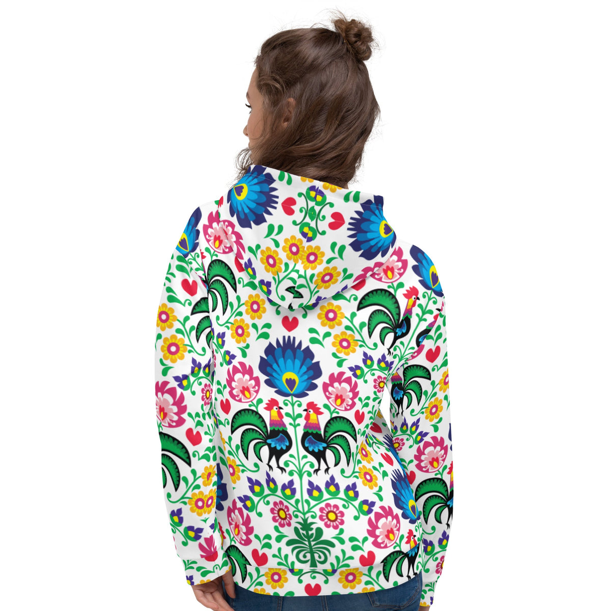 Wycinanki Rooster All Over Print Unisex Hoodie  Polish Shirt Store   