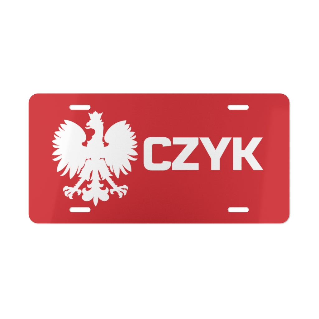 CZYK Surname Ending Vanity Plate Accessories Printify 12" × 6"  