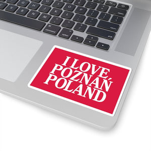 I Love Poznan Poland Sticker - 4x4" / White - Polish Shirt Store