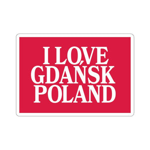 I Love Gdansk Poland Die-Cut Sticker - 3x3" / White - Polish Shirt Store