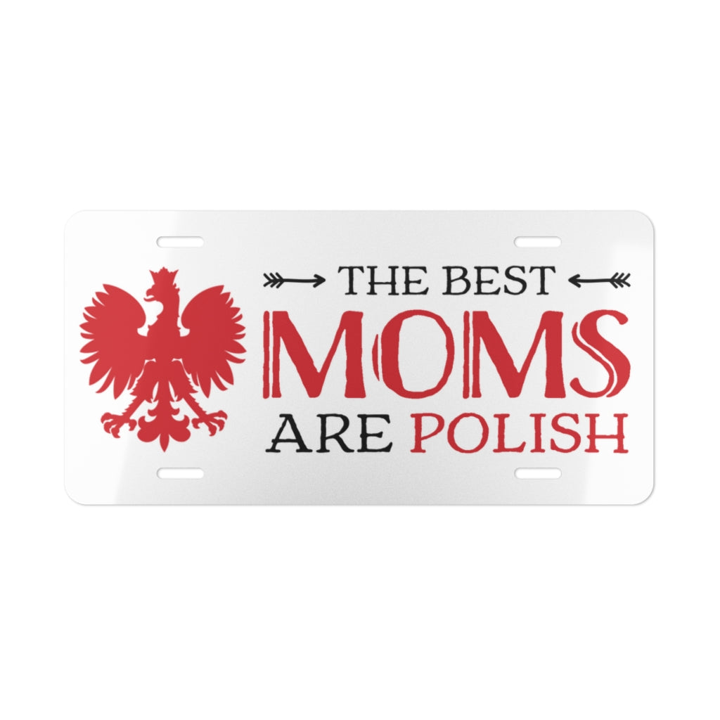 Best Moms Are Polish Vanity Plate Accessories Printify 12" × 6"  