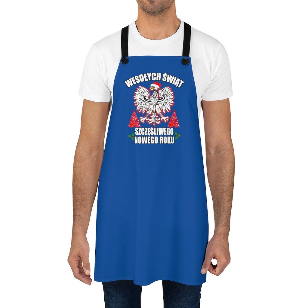 Wesolych Swiat Poly Twill Apron Accessories Printify   