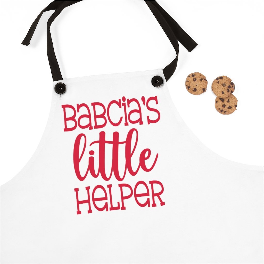 Babcia&#39;s Little Helper Poly Twill Apron Accessories Printify One Size  