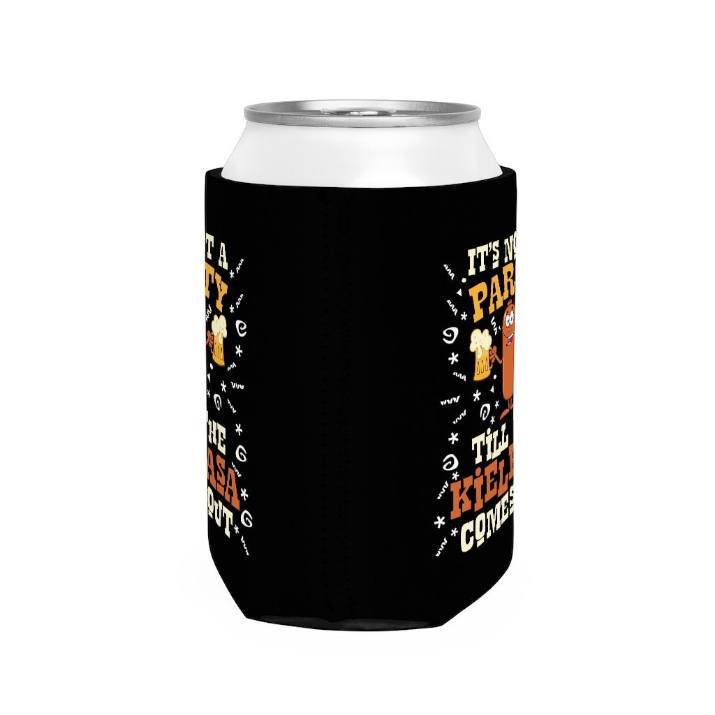 Kielbasa Comes Out Can Cooler Sleeve Accessories Printify   