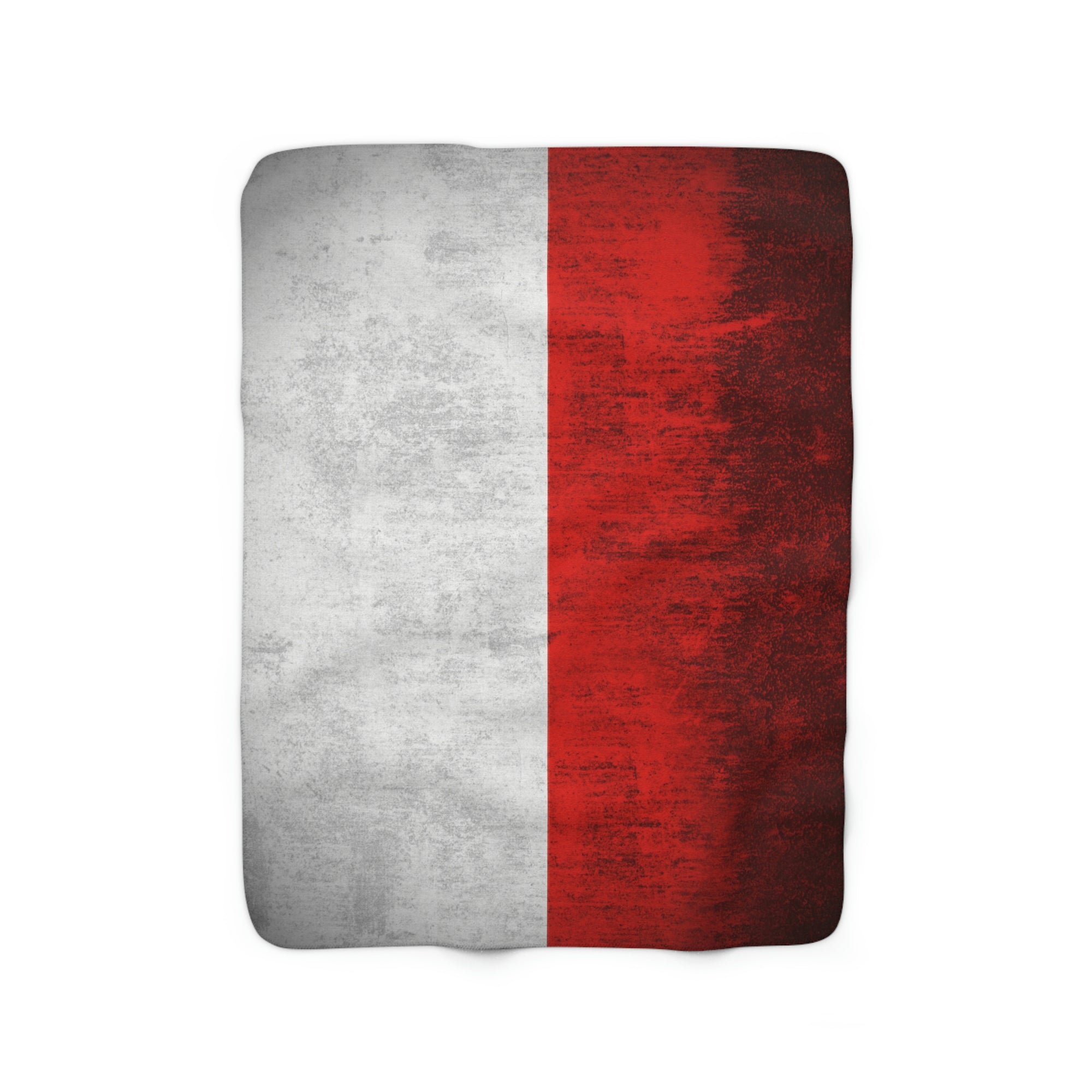Distressed Polish Flag Colors Sherpa Fleece Blanket Home Decor Printify 50" × 60"  