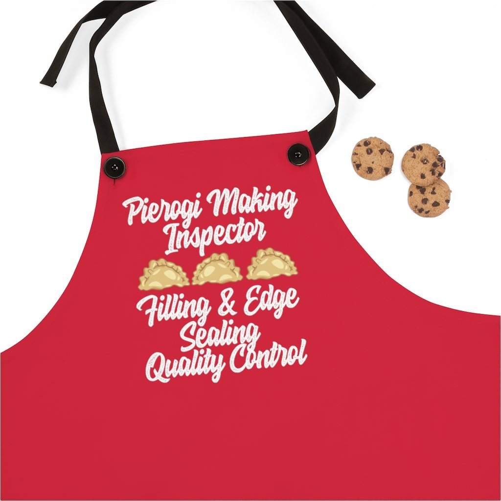 Pierogi Making Inspector Poly Twill Apron Accessories Printify One Size  