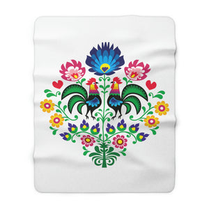 Polish Rooster Sherpa Fleece Blanket - 60" × 80" - Polish Shirt Store