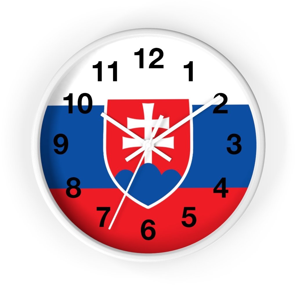 Slovakia Coat Of Arms Wall Clock Home Decor Printify 10 in White White