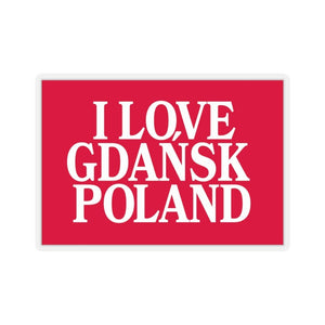 I Love Gdansk Poland Die-Cut Sticker - 3x3" / Transparent - Polish Shirt Store