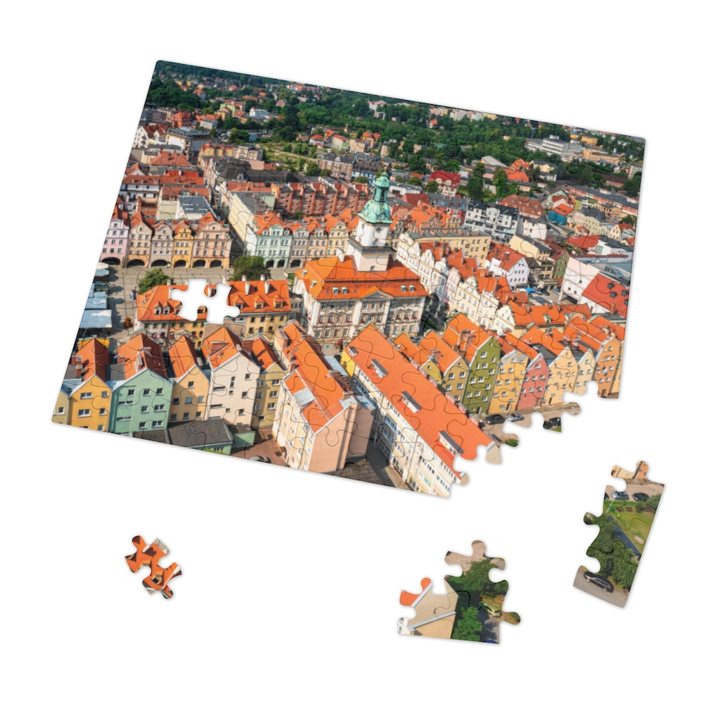Beautiful Town Hall Square Jelnia Goro Jigsaw Puzzle Puzzle Printify   
