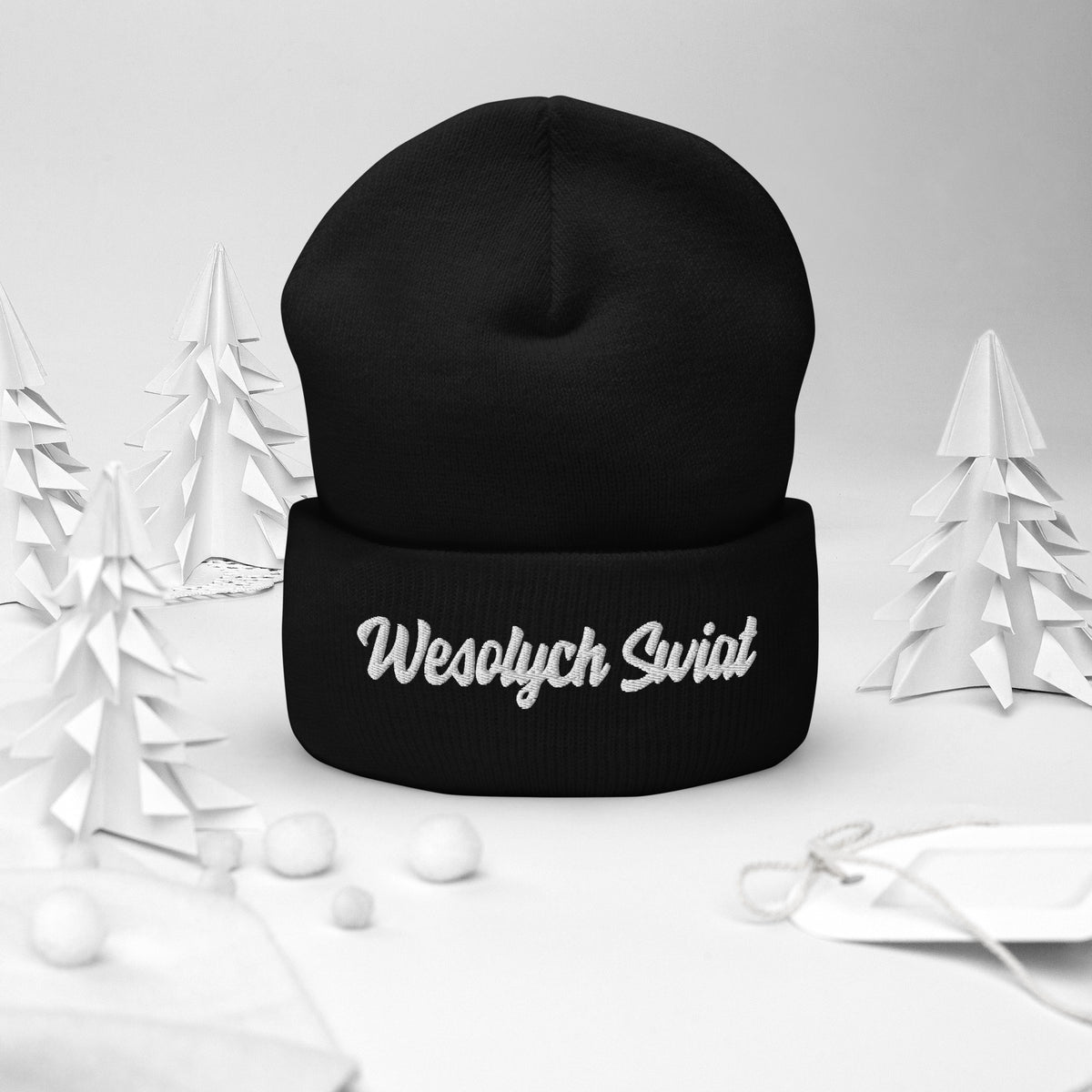 Wesolych Swiat Cuffed Beanie  Polish Shirt Store   