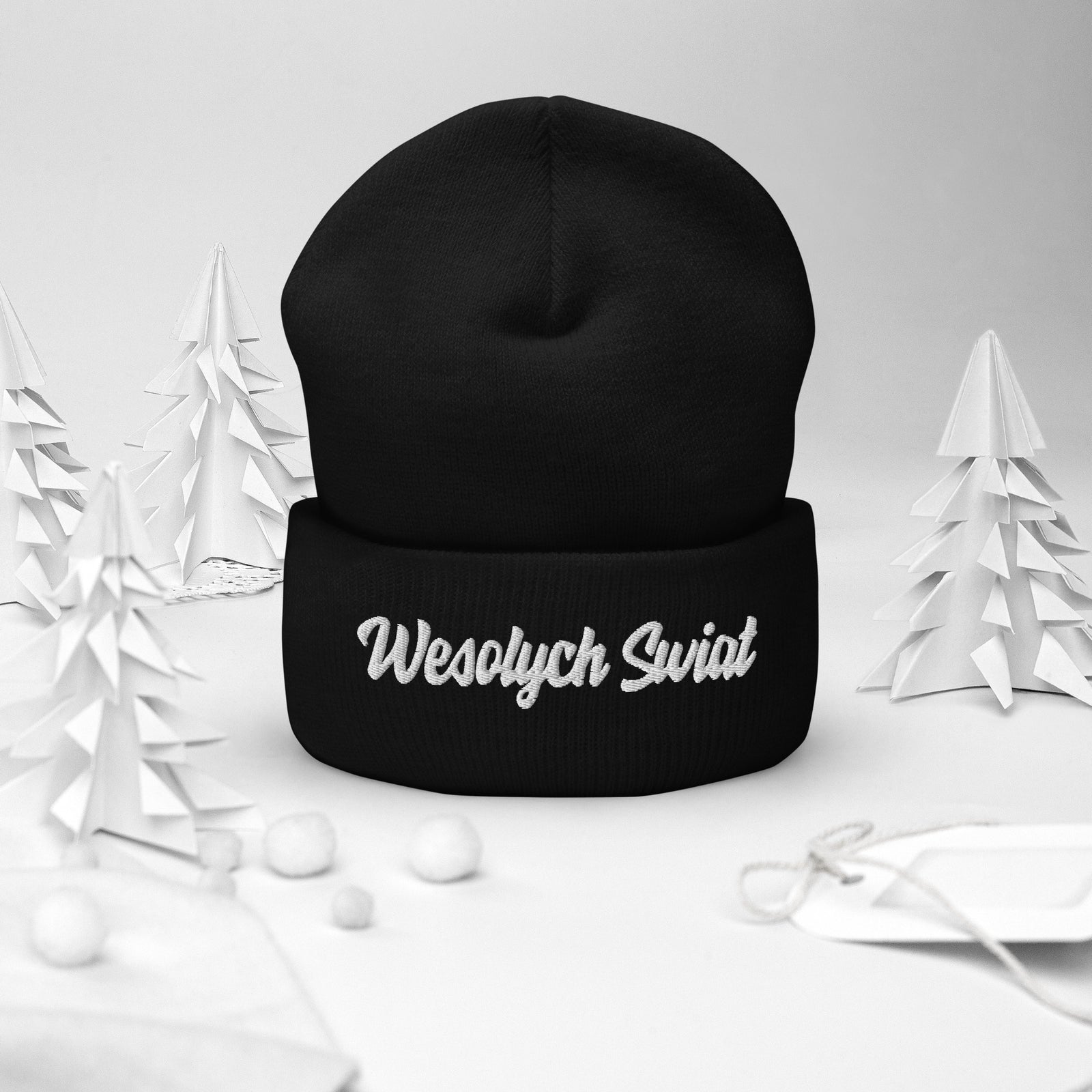 Wesolych Swiat Cuffed Beanie  Polish Shirt Store   