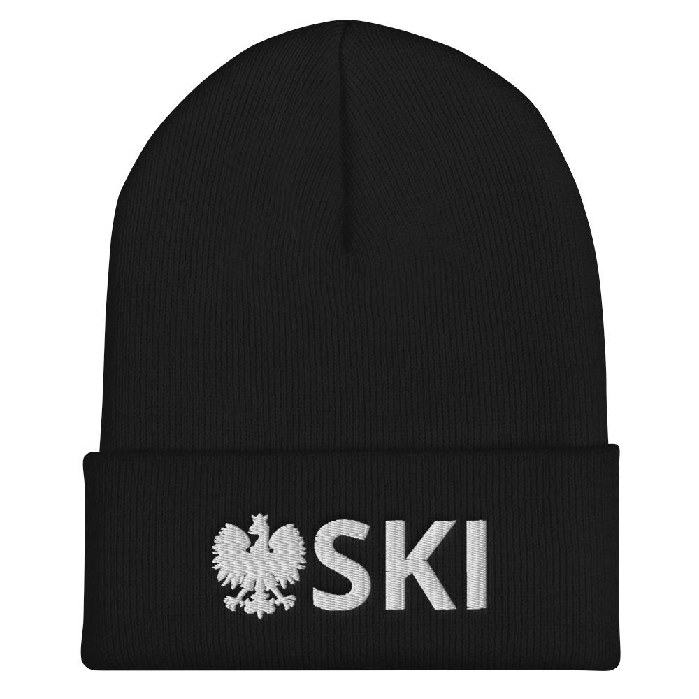 SKI Polish Surname Cuffed Beanie  Polish Shirt Store Black  