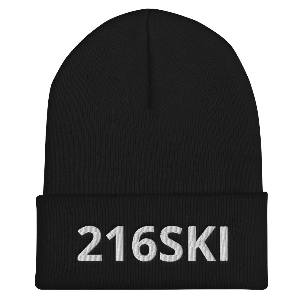 216SKI Cleveland Ohio Cuffed Beanie  Polish Shirt Store Black  