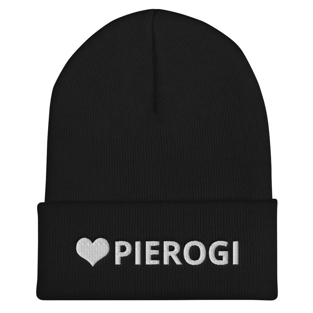 Love Pierogi Cuffed Beanie  Polish Shirt Store Black  