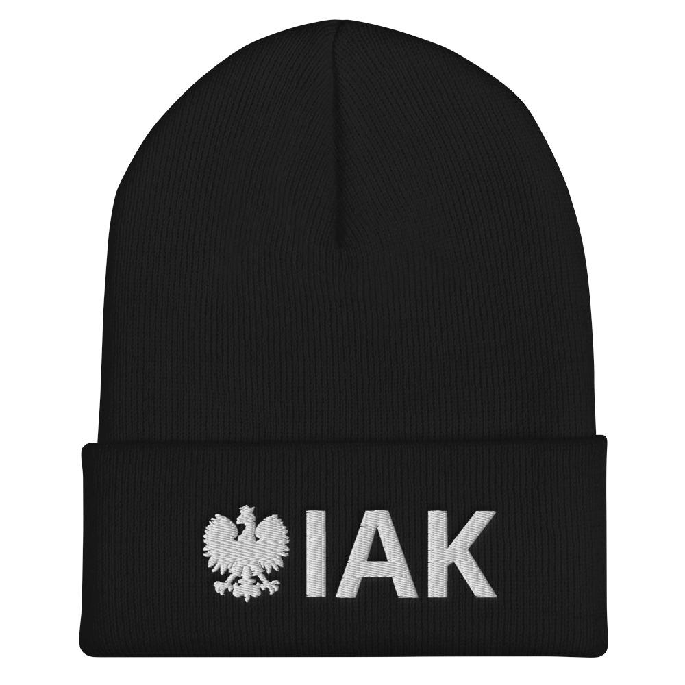 IAK Cuffed Beanie  Polish Shirt Store Black  