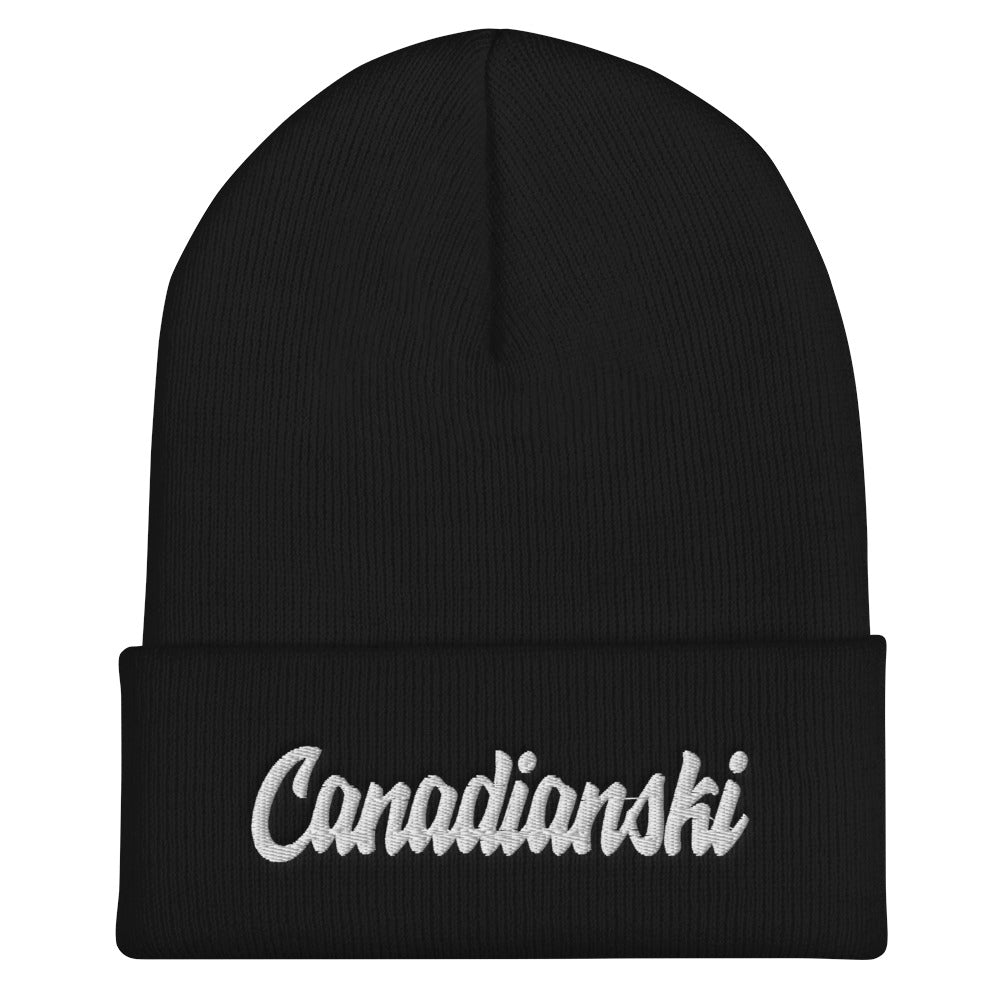 Canadianski Cuffed Beanie  Polish Shirt Store Black  
