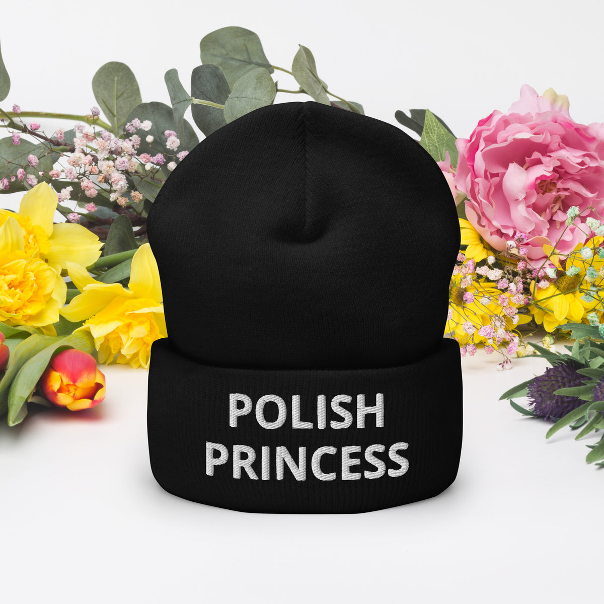 Polish Princess Cuffed Beanie  Polish Shirt Store Black  