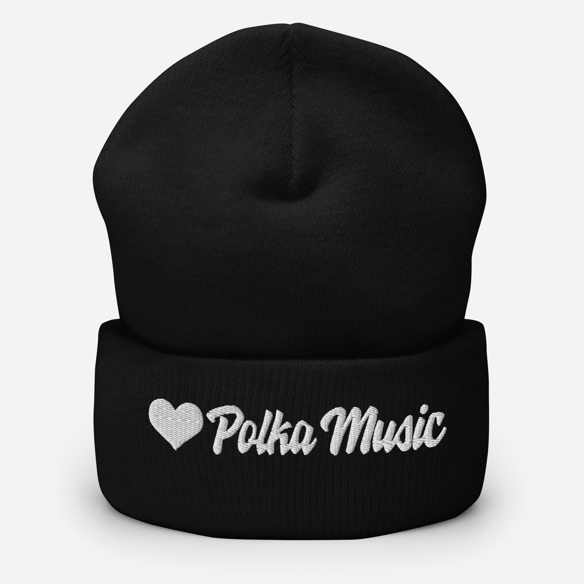 Love Polka Music Cuffed Beanie  Polish Shirt Store Black  