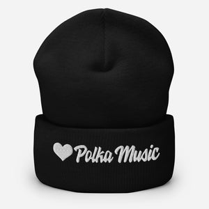 Love Polka Music Cuffed Beanie - Black - Polish Shirt Store