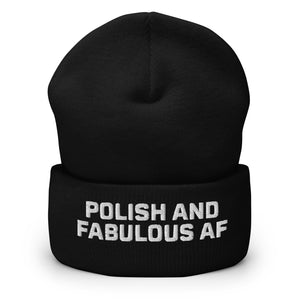 Polish And Fabulous AF Cuffed Beanie - Black - Polish Shirt Store