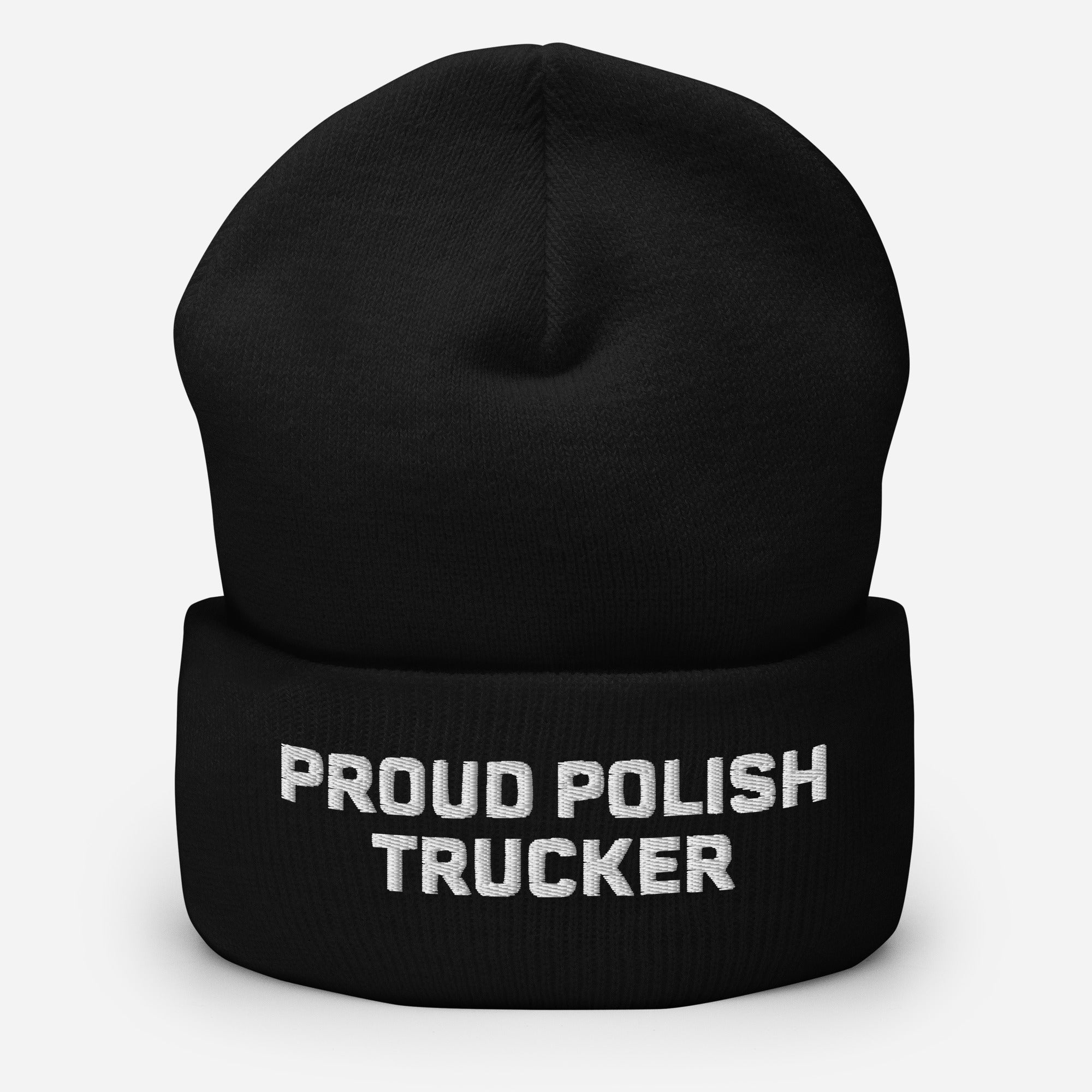 Proud Polish Trucker Cuffed Beanie  Polish Shirt Store Black  
