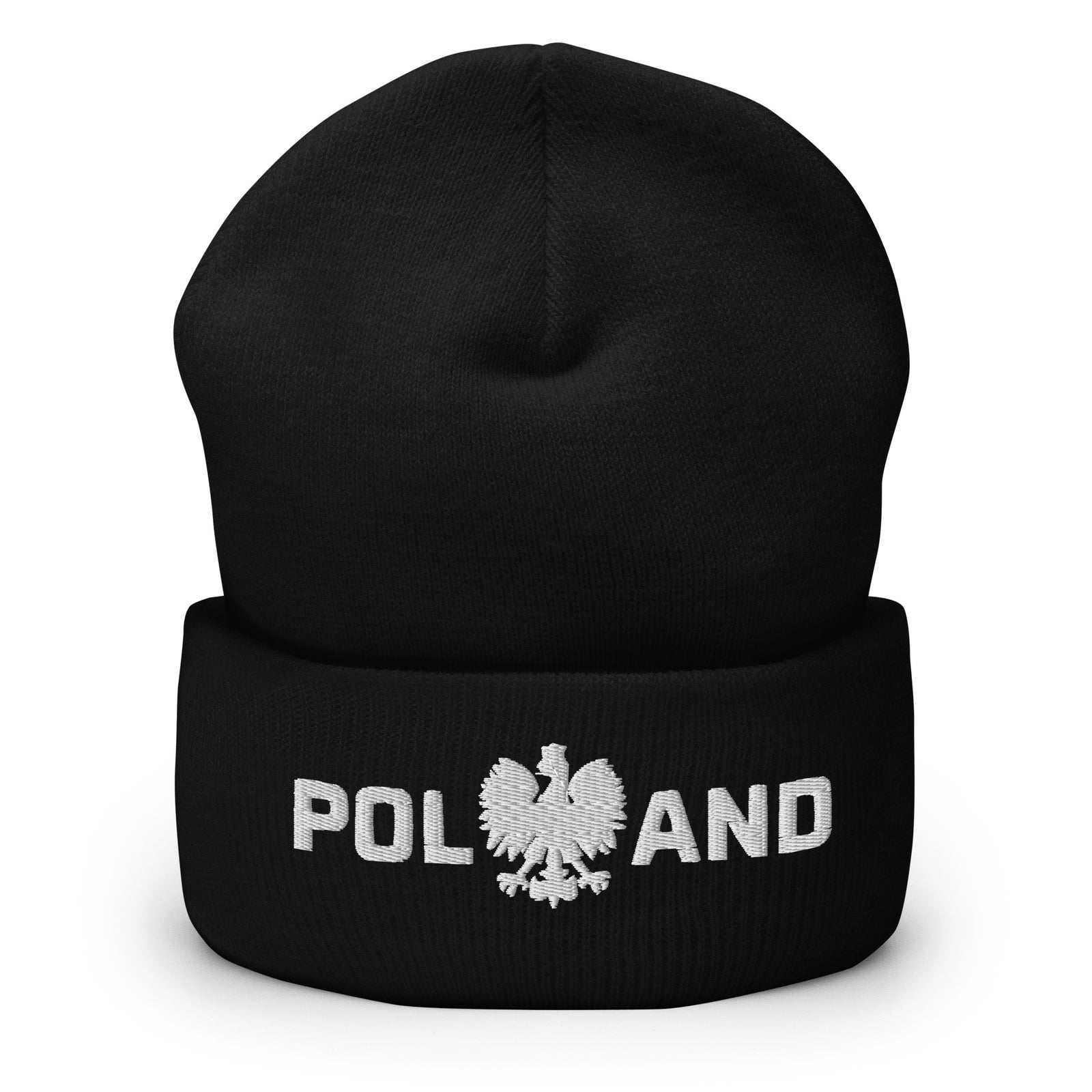 Poland With Polish Eagle Cuffed Beanie  Polish Shirt Store Black  