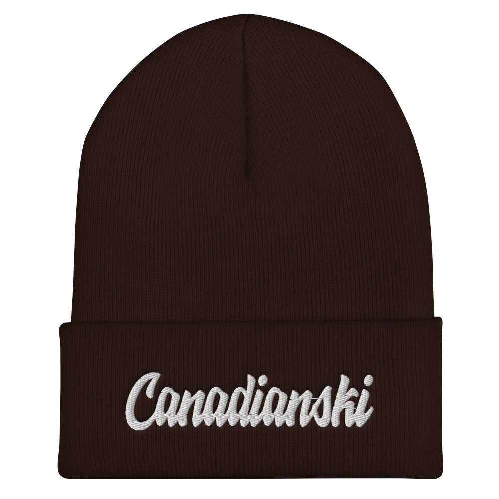 Canadianski Cuffed Beanie  Polish Shirt Store Brown  