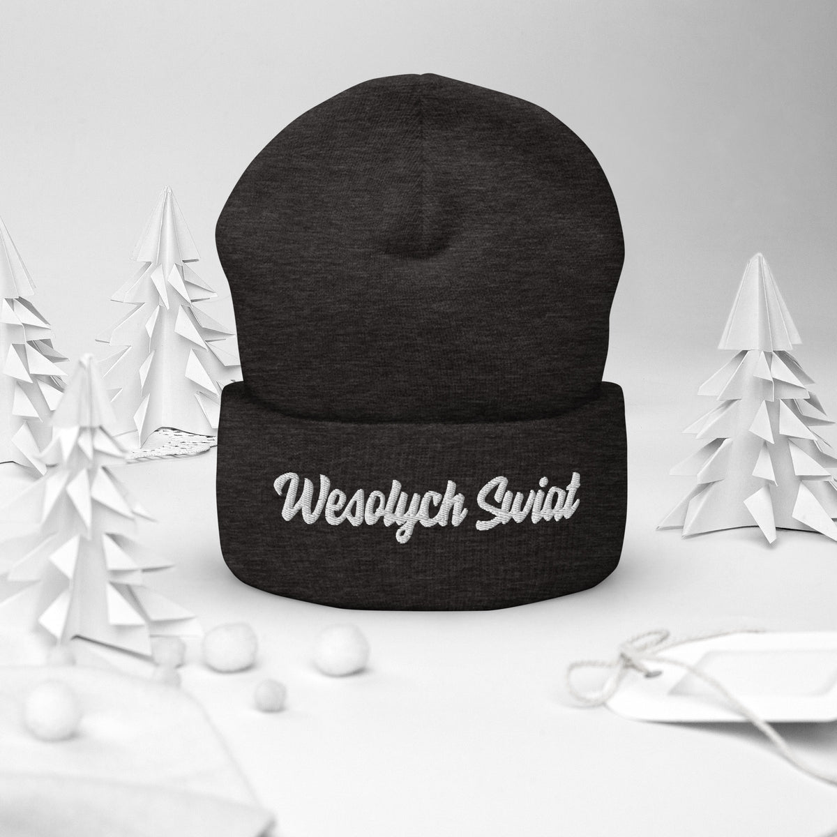 Wesolych Swiat Cuffed Beanie  Polish Shirt Store   