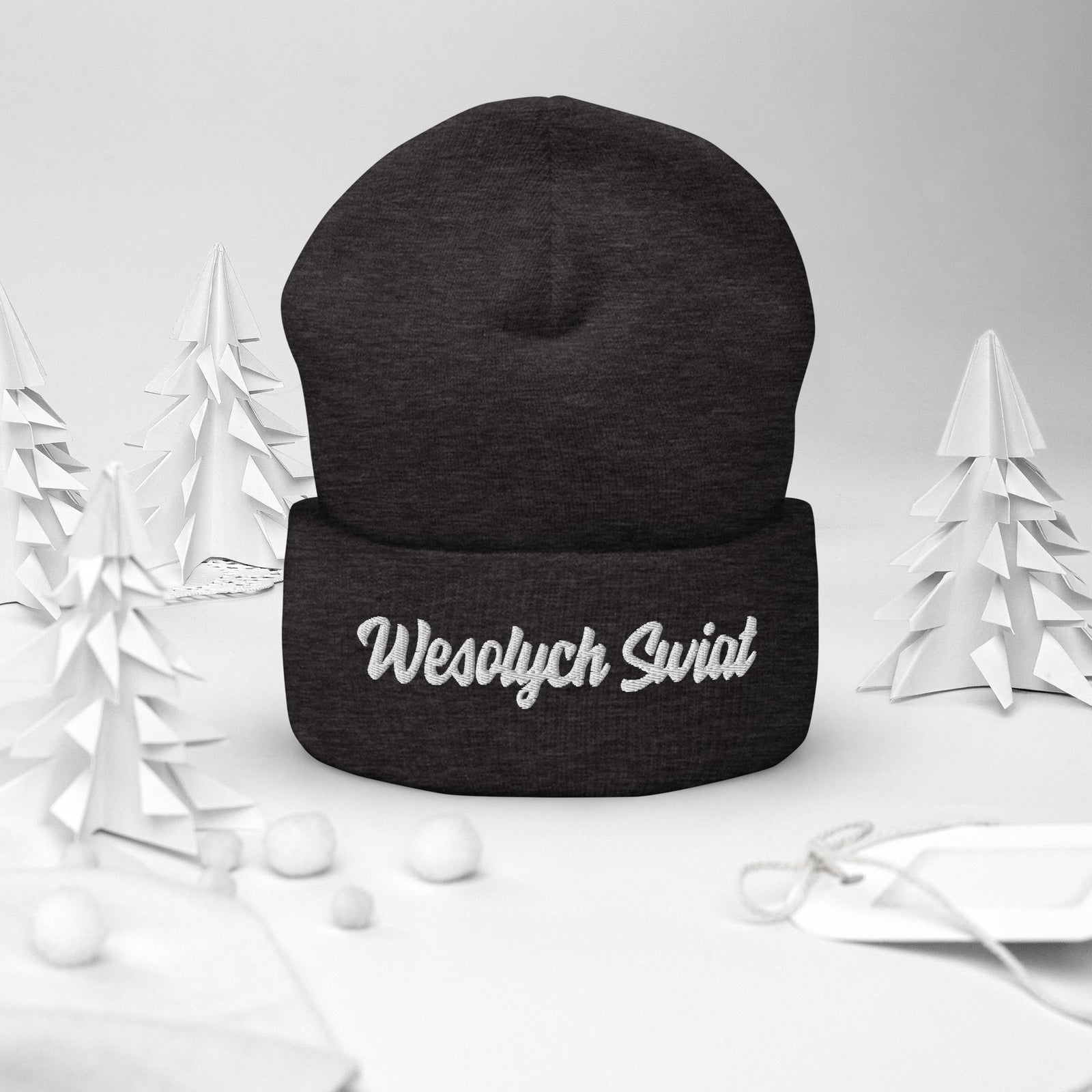 Wesolych Swiat Cuffed Beanie  Polish Shirt Store   