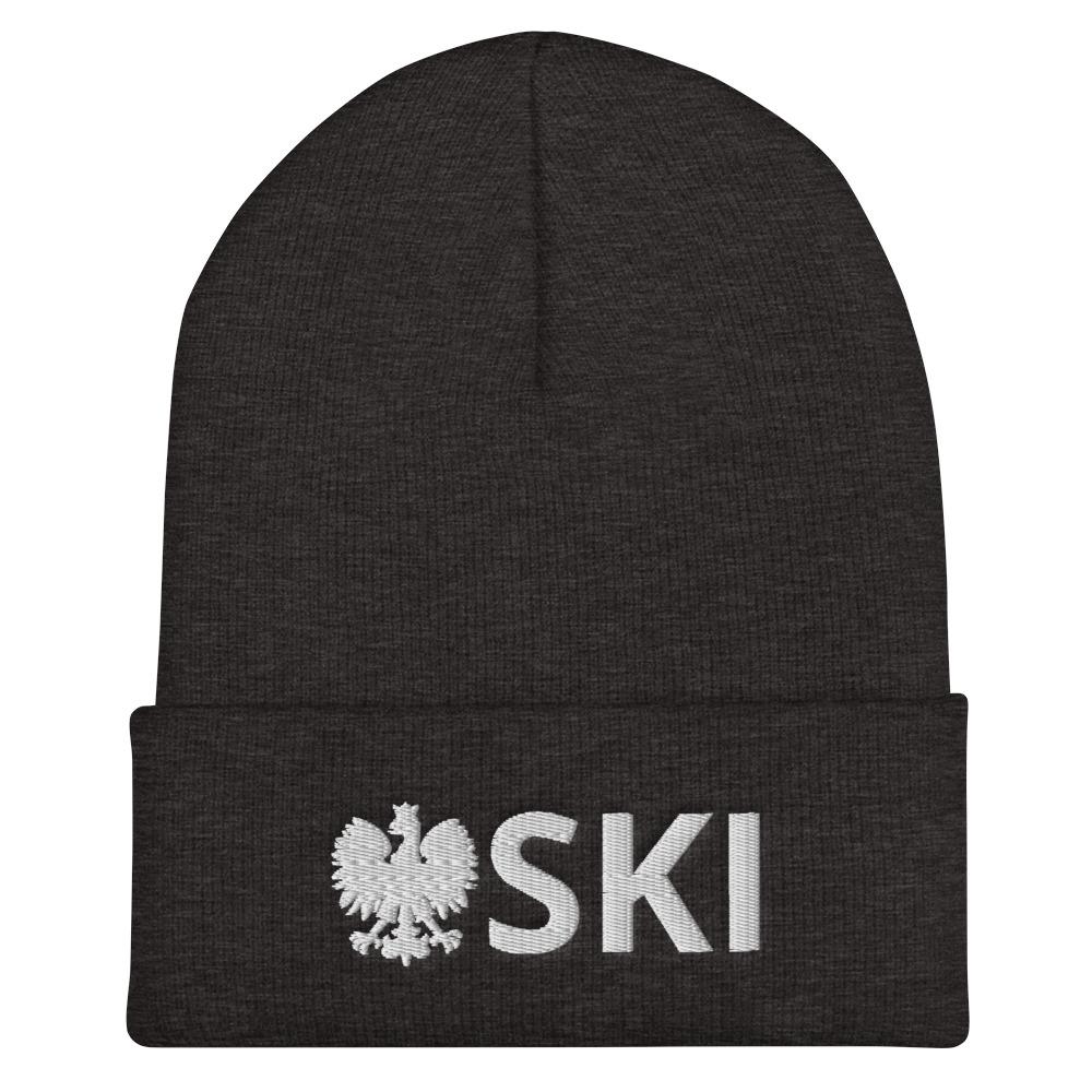 SKI Polish Surname Cuffed Beanie  Polish Shirt Store Dark Grey  