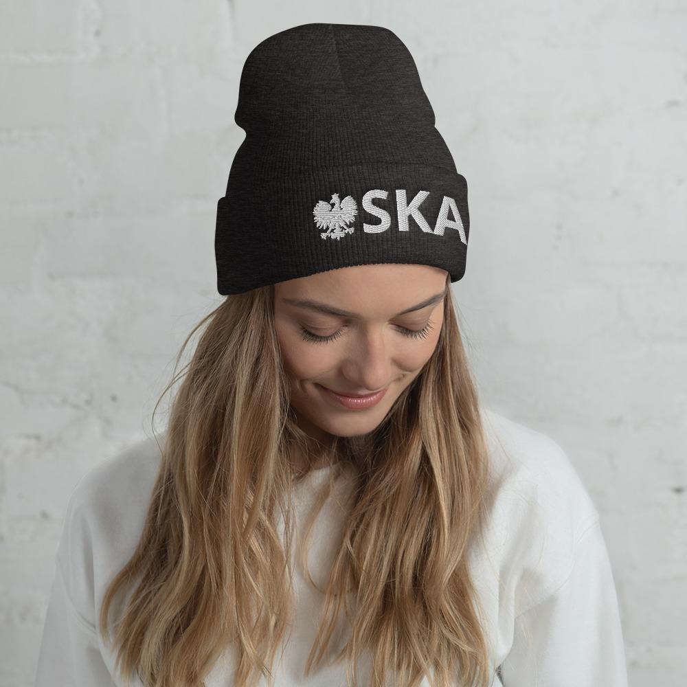 SKA Cuffed Beanie  Polish Shirt Store Dark Grey  