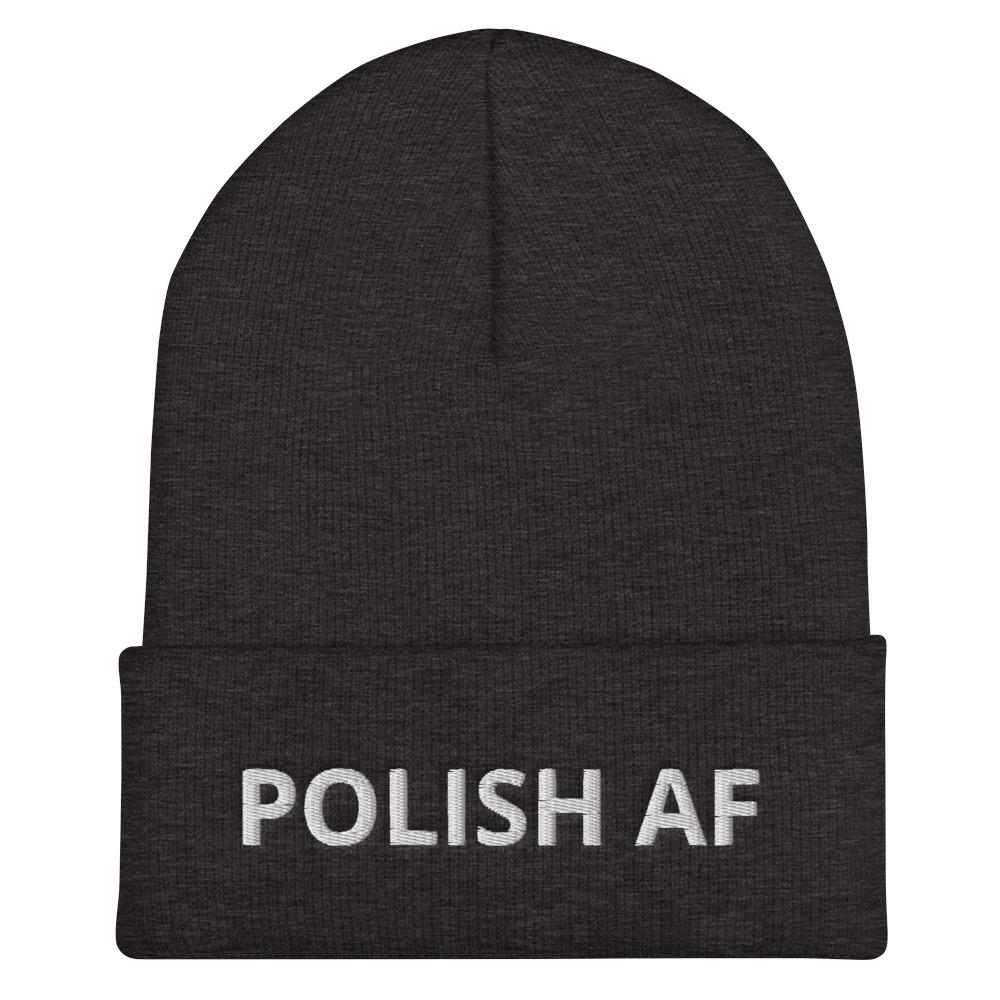 Polish AF Cuffed Beanie  Polish Shirt Store Dark Grey  