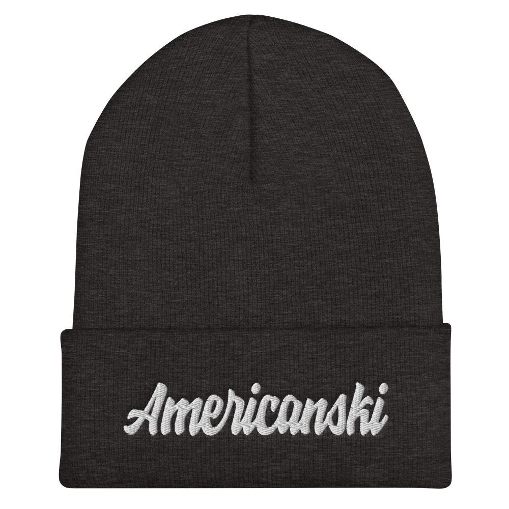 Americanski Cuffed Beanie  Polish Shirt Store Dark Grey  