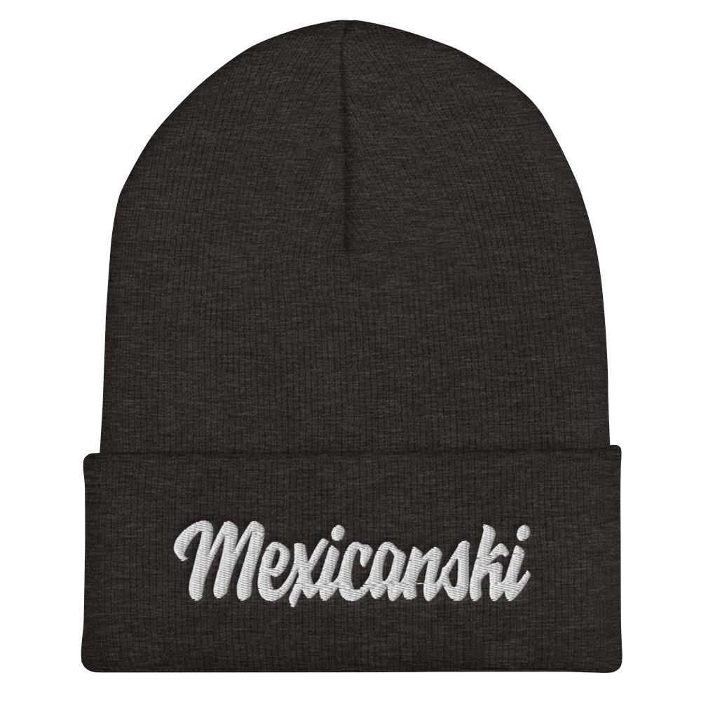 Mexicanski Cuffed Beanie  Polish Shirt Store Dark Grey  