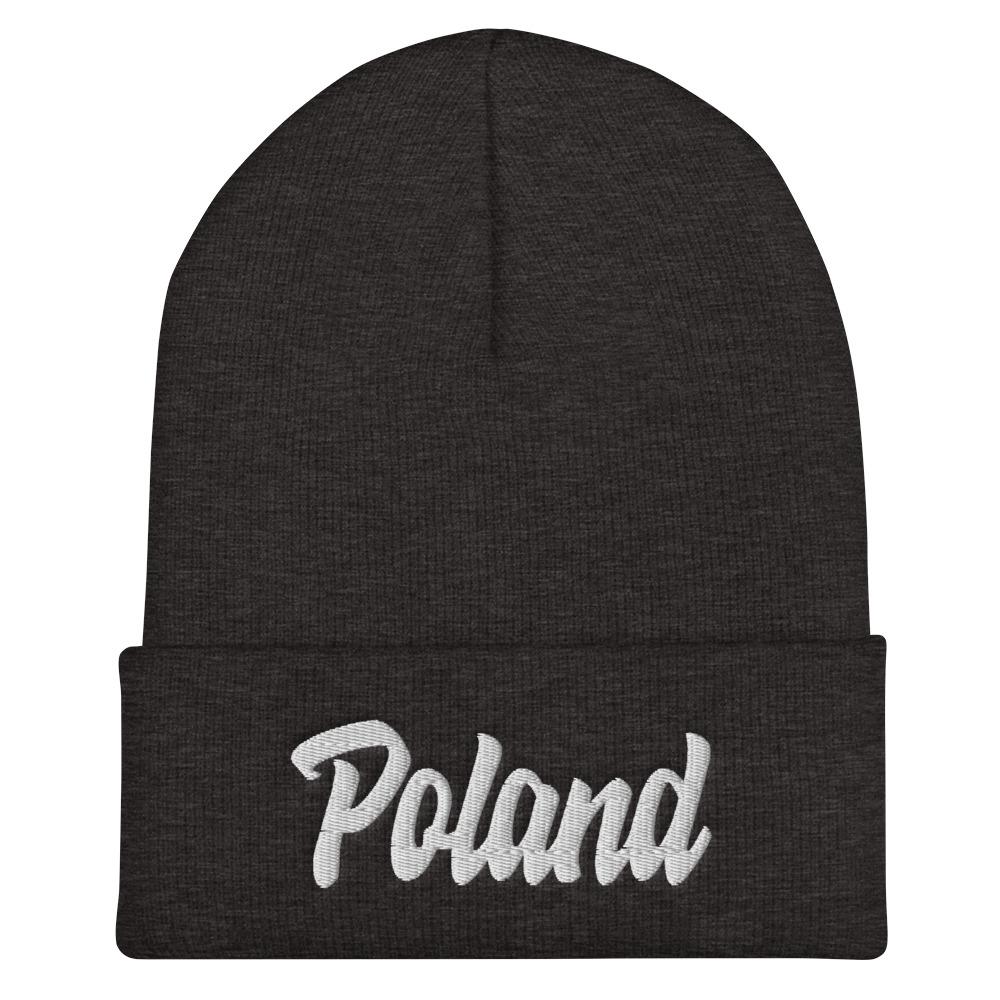 Poland Cuffed Beanie  Polish Shirt Store Dark Grey  