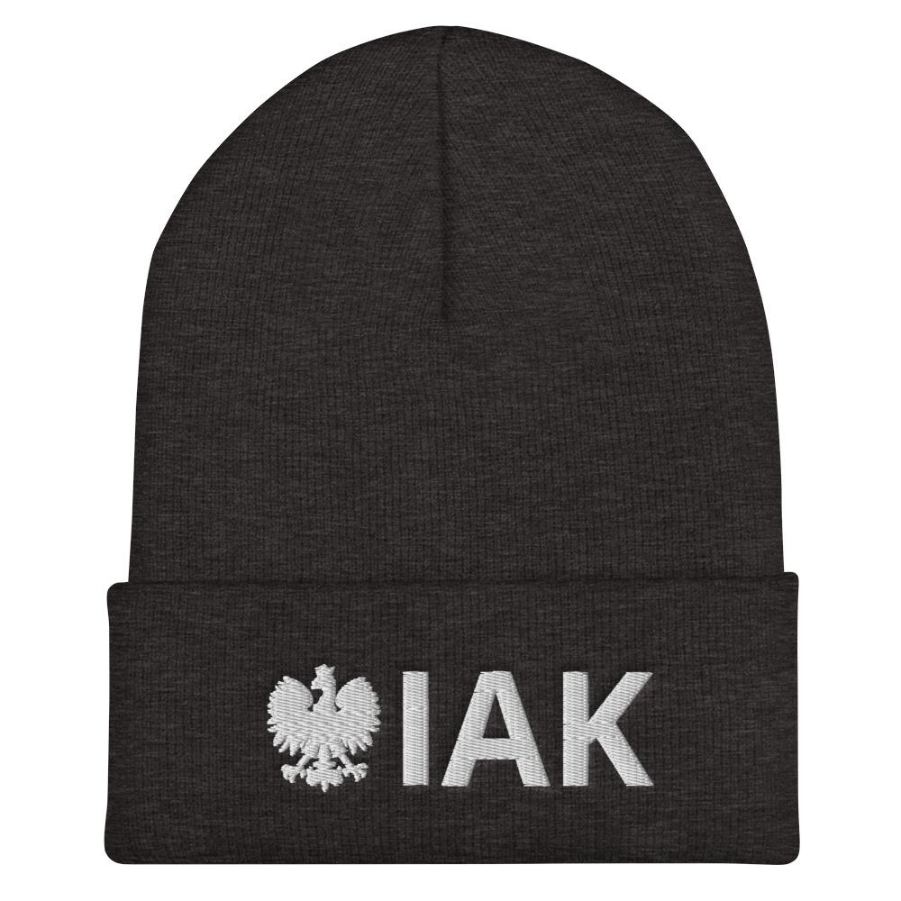 IAK Cuffed Beanie  Polish Shirt Store Dark Grey  