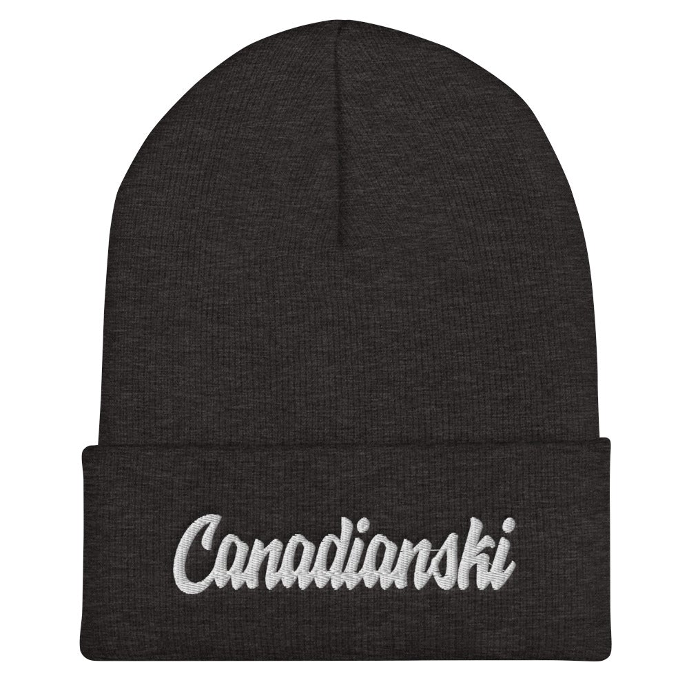 Canadianski Cuffed Beanie  Polish Shirt Store Dark Grey  