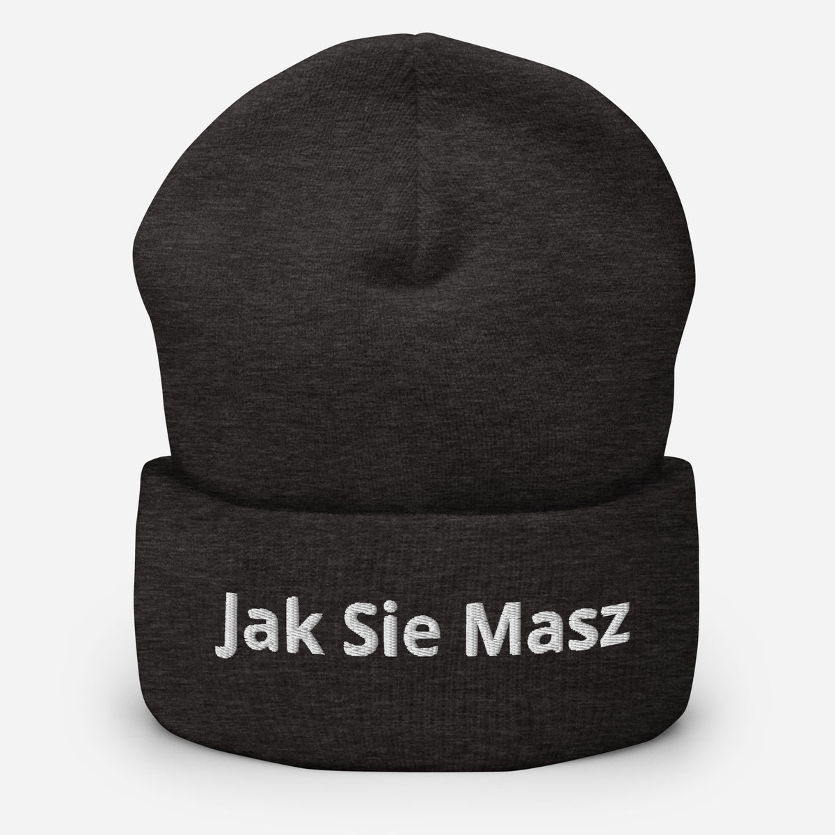Jak Sie Masz Cuffed Beanie  Polish Shirt Store Dark Grey  