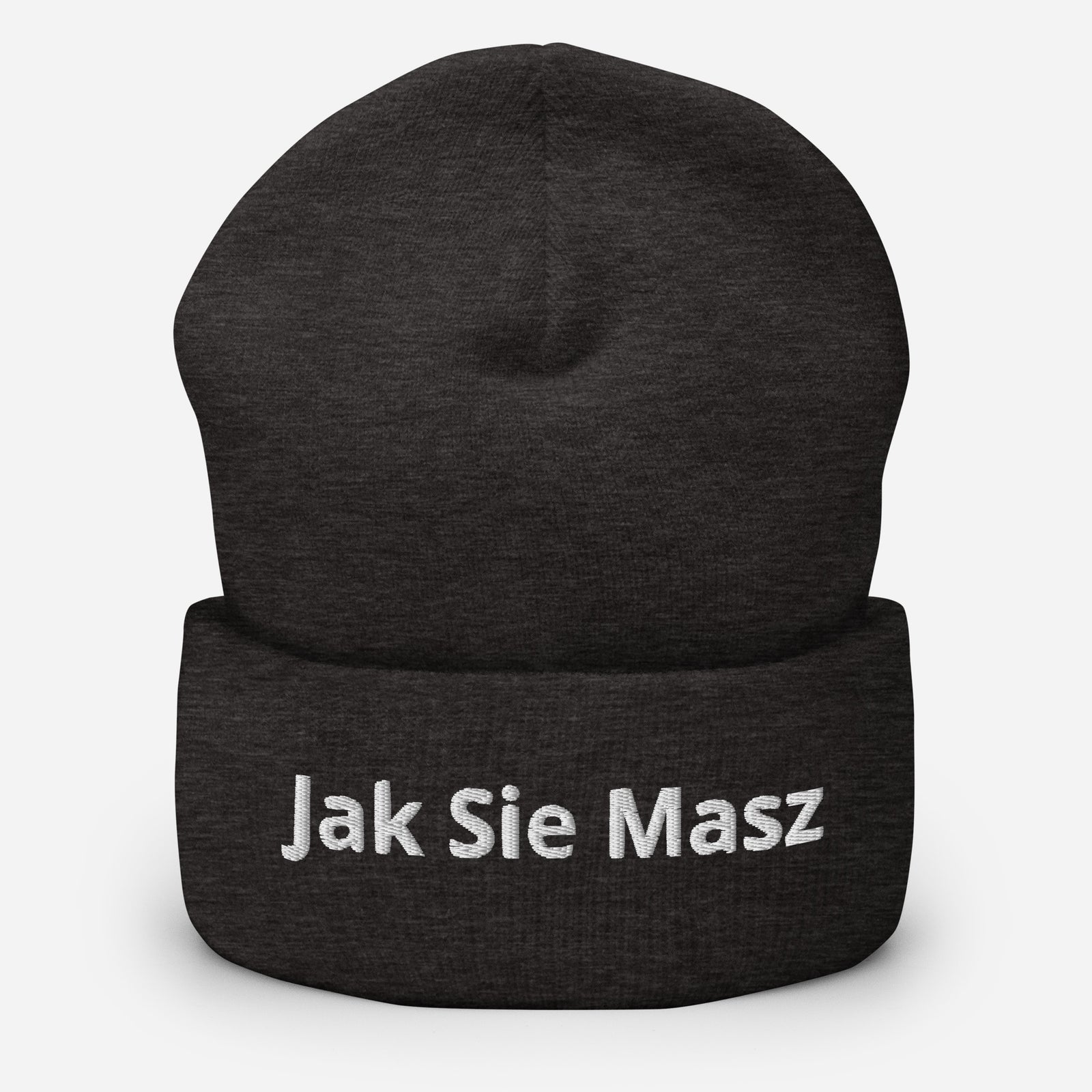 Jak Sie Masz Cuffed Beanie  Polish Shirt Store Dark Grey  