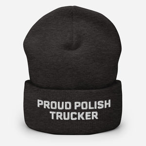 Proud Polish Trucker Cuffed Beanie - Dark Grey - Polish Shirt Store